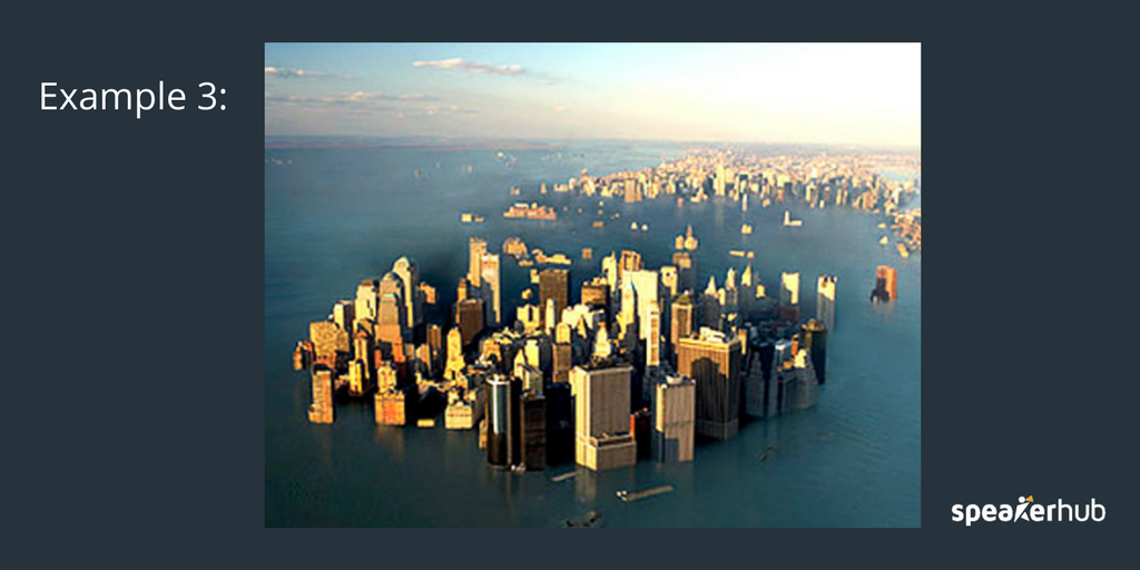 Chose a strong images over written data or a graph.