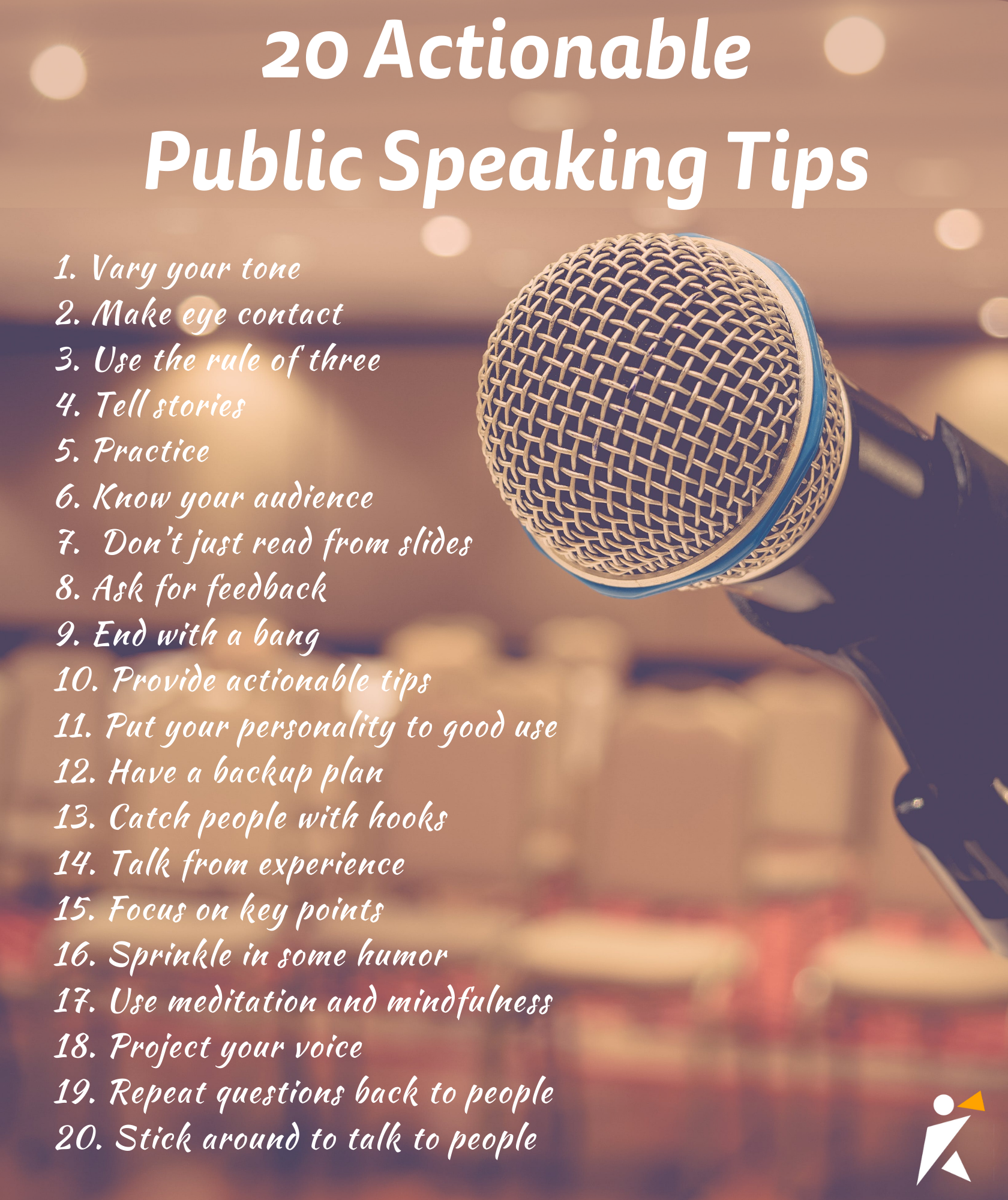 20 Actionable Public Speaking Tips