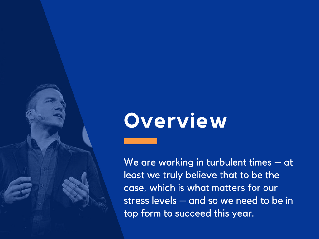 We need to be in top form to succeed this year.