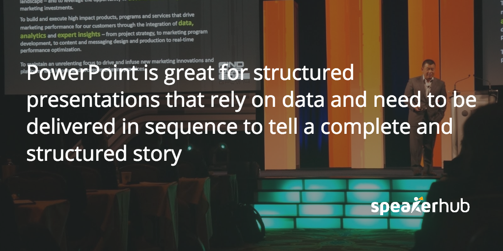 SpeakerHub Quote: Powerpoint is the king of slide platforms