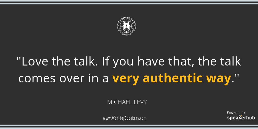 Ryan Foland with Michael Levy - Quote on loving your talk - World of Speakers Podcast (Gray) Powered by SpeakerHub