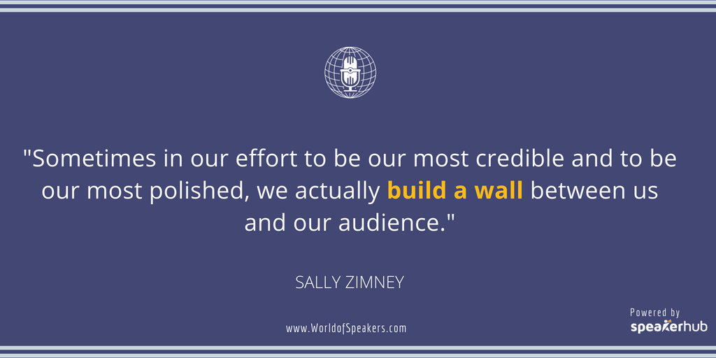 Ryan Foland with Sally Zimney - Quote on building a wall between the audience - World of Speakers Podcast (Blue)  Powered by SpeakerHub