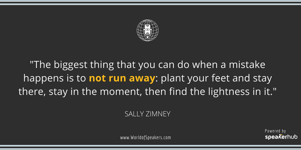 Ryan Foland with Sally Zimney - Quote on facing your mistake - World of Speakers Podcast (Grey)  Powered by SpeakerHub