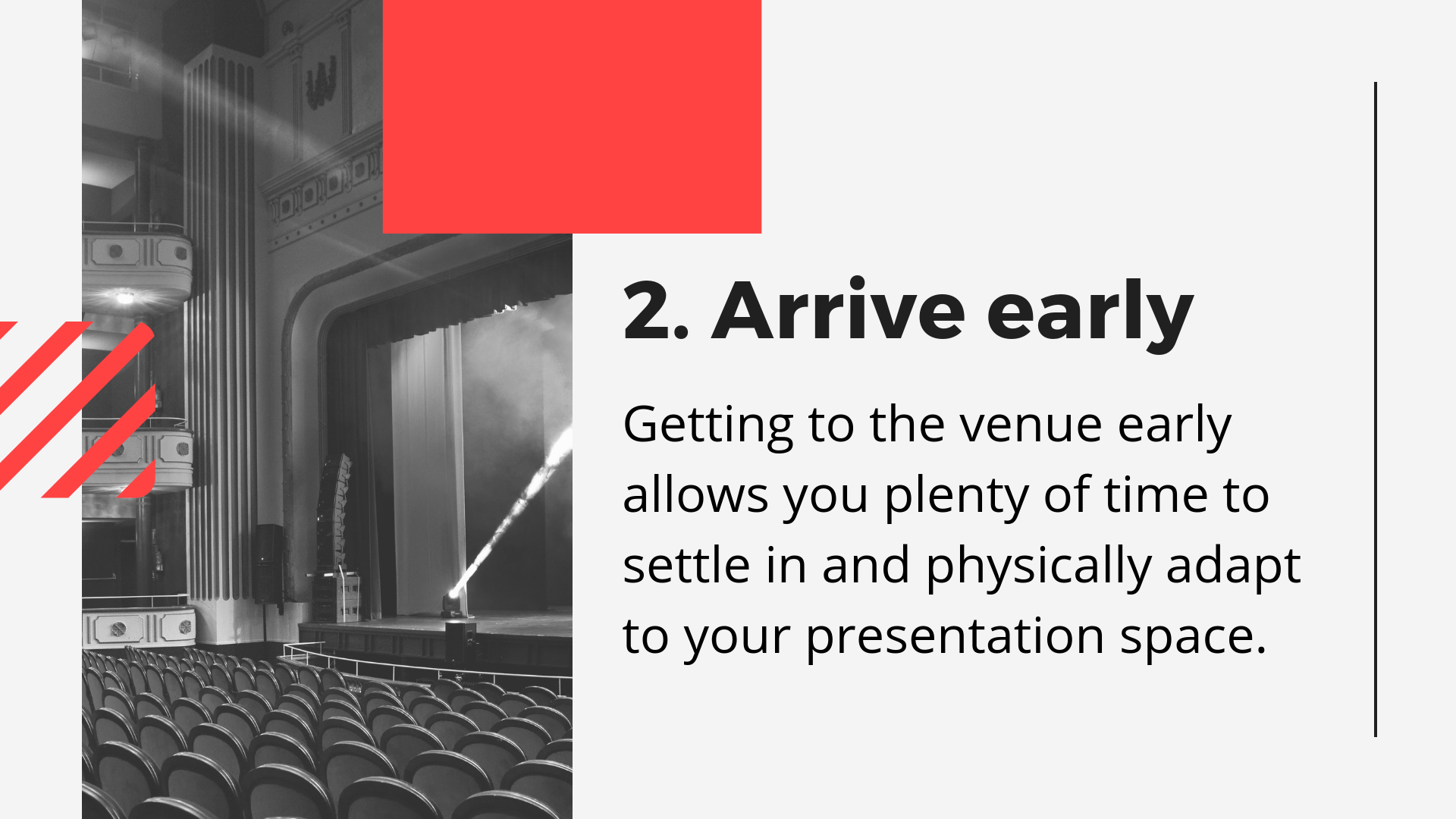Speaking tip_Arrive early_SpeakerHub